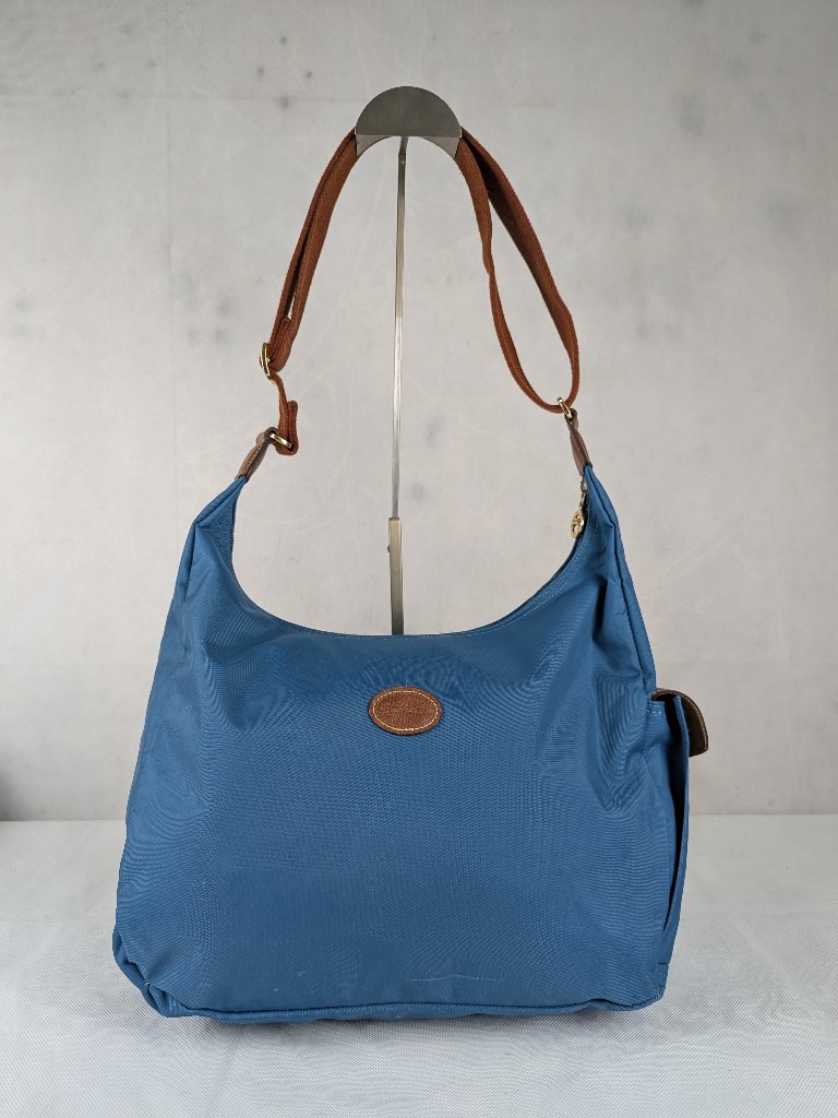 Longchamp Le Pliage Shoulder Crossbody Hobo Bag Blue - Pre-Loved - Authentic.